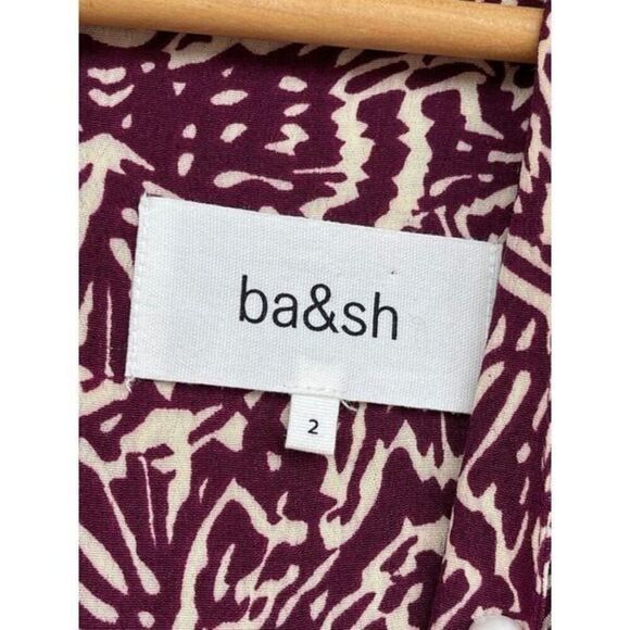 BA&SH Lia Pleated Printed Crepe mini dress size 6 - Picture 7 of 12